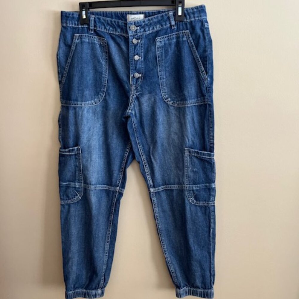 Blue Denim Utility Jeans - Women